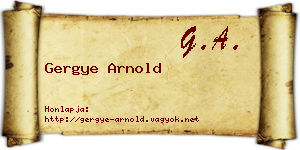 Gergye Arnold névjegykártya