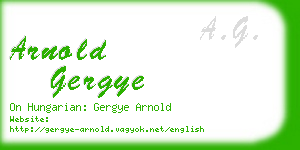 arnold gergye business card